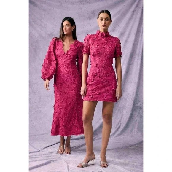 NWT Elliatt Claudia Short Sleeve Mini Dress in Pink $448 - Size Large‎ - Picture 2 of 10